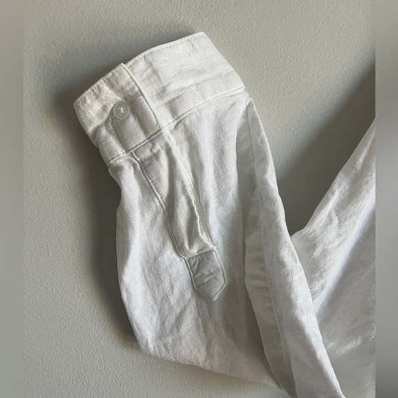 Old Navy Women’s White Collard Neck Long Slv. Linen Blend Button Up Shirt XL - Picture 8 of 9